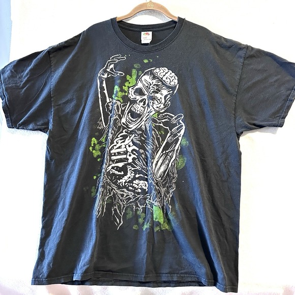 Fruit of the Loom Other - Vintage Zombie T Shirt 2XL Zombie Brains Walking Dead TV Movie Halloween